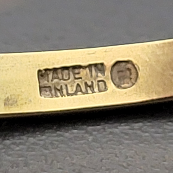 Vintage Kalevala Koru Brass Bangle – Bird & Bell Charms | Finnish Folklore Jewel - Picture 6 of 6